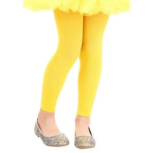 New Amscan Kids Girls Footless Tights / Costume Leggings Size M/L Yellow